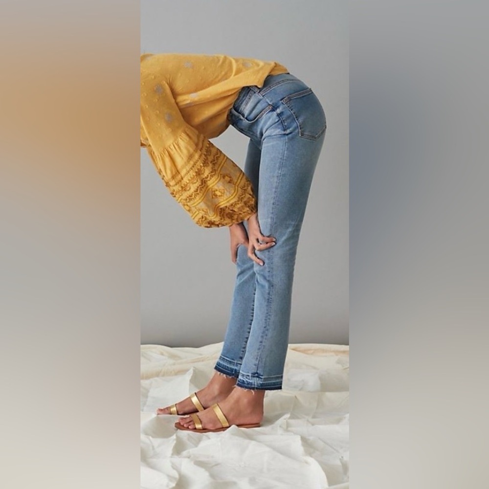 Anthropologie Pilcro High Rise Cigarette Distressed Rae Hem Jeans Size 29